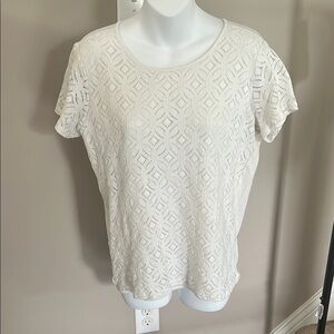 Market & Spruce Cream Short Sleeve Boxy Blouse